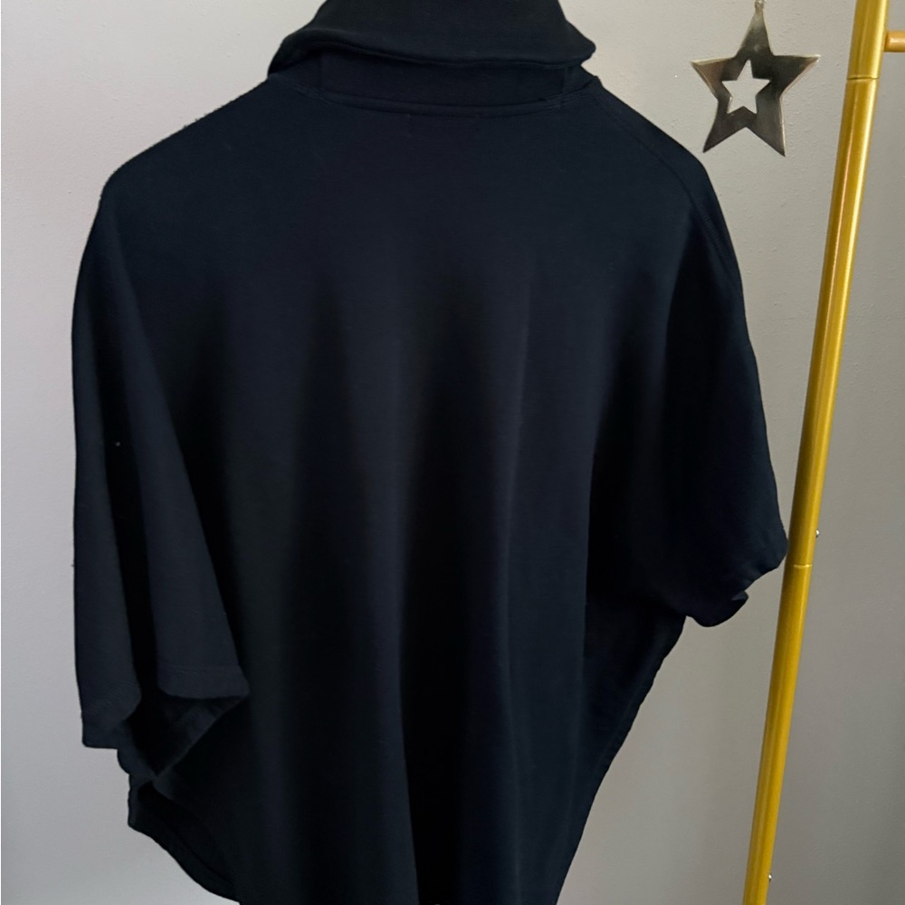 Lauren Ralph Lauren Black Shawl Collar Poncho Sweater OS - Picture 9 of 11